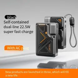 New 35W Portable Magnetic Power Bank AC Input Wireless Fast Charging 10000mah PowerBank with bracket for samsung iphone