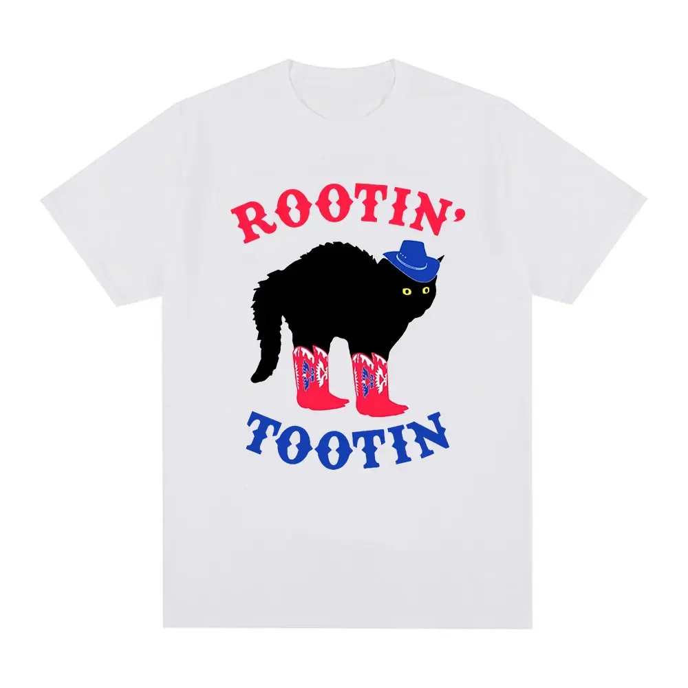 Rootin Tootin Cowboy T Shirt Cat Cute Animal Harajuku Casual T-shirt Men's Women's Fashion Cotton Oversized T Shirts Streetwear