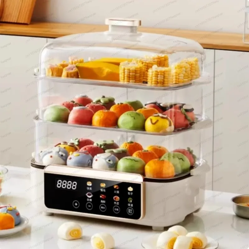 Electric steamer large-capacity cooking integrated household intelligent appointment timing insulation electric steamer