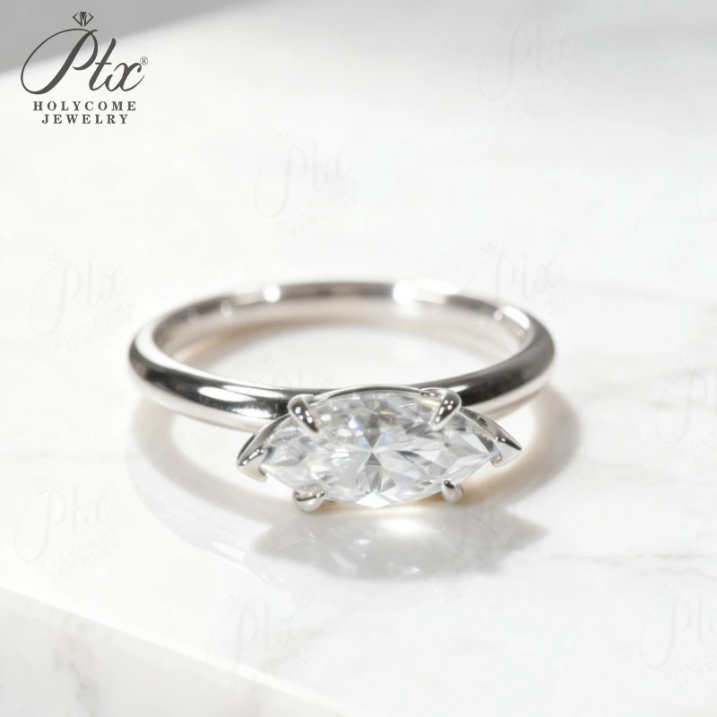 

Кольцо с бриллиантом из муассанита, 6 зубцов, цвет D, VVS1, форма маркизы Clarity, 10 карат, 14 карат, 18-каратное золото S925, подарок на день рождения, высокое качество, классика