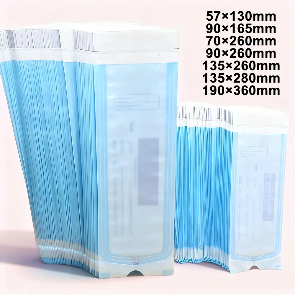 

100PCS Disposable Self-sealing Sterilization Pouches Bag 7 Sizes Tattoo Nail Dental Disinfection Bags Self-adhesive Clean Bags