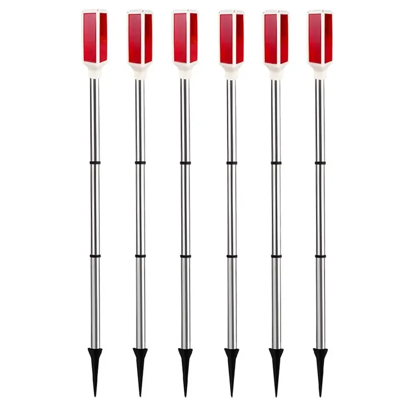 

FAST-For Snow Road Outdoor Yard Solar Powered Driveway Markers 6 Pcs Reflector Lights Landscape Driveway Reflectors On Poles