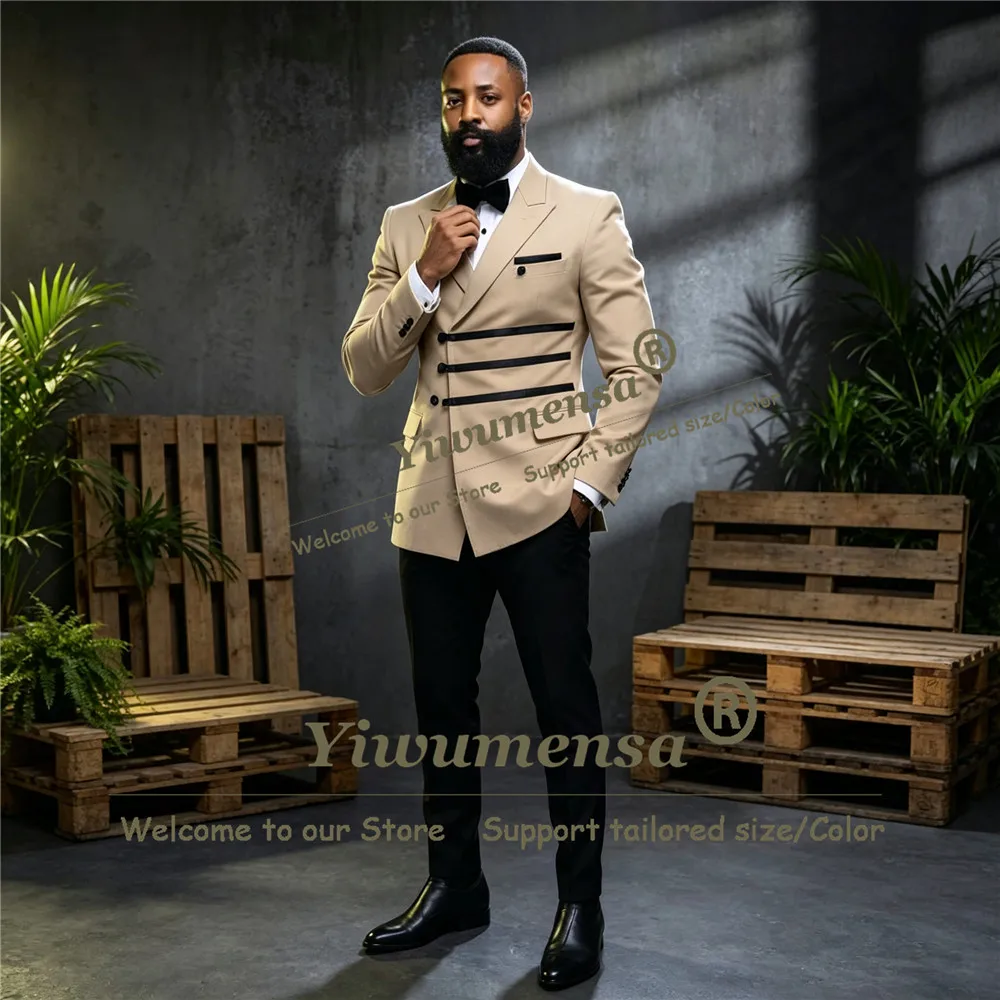 Exclusive Wedding Tuxedo Suit For Man 2 Piece Set Jacket Pants Slim Fit Groom Dinner Party Attire Customized Men Red Capet Coat