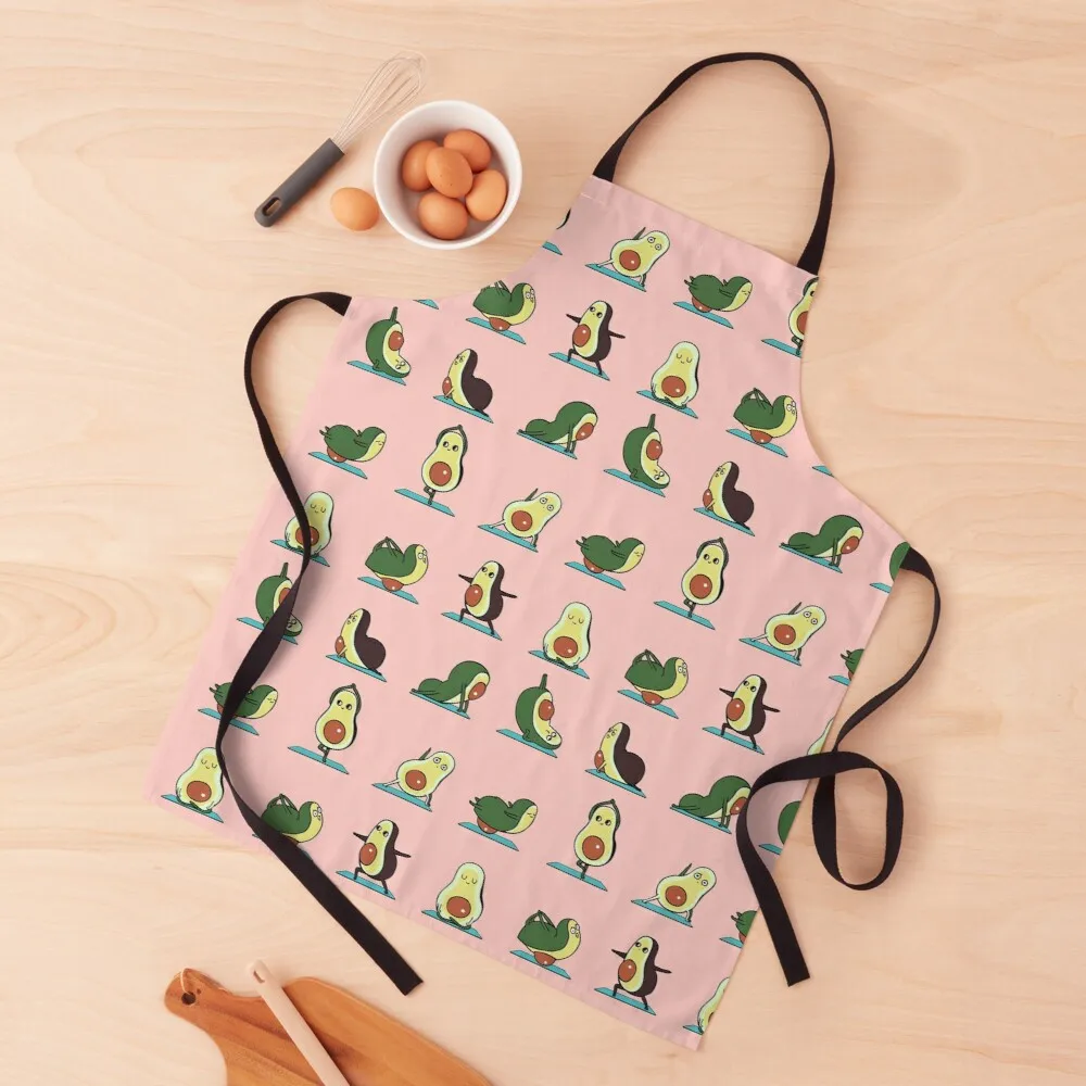 

Avocado Yoga in Pink Apron chef kitchen apron Kitchen aprons halloween apron