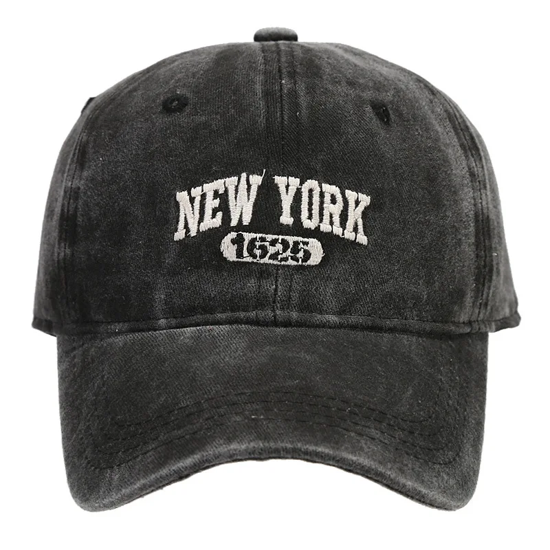 Retro NEW YORK Stickerei Snapback-Mütze für Männer und Frauen Vintage Washed Baseball Caps Frühling Herbst Freizeit Verstellbare Weiche Hüte – Detail 4