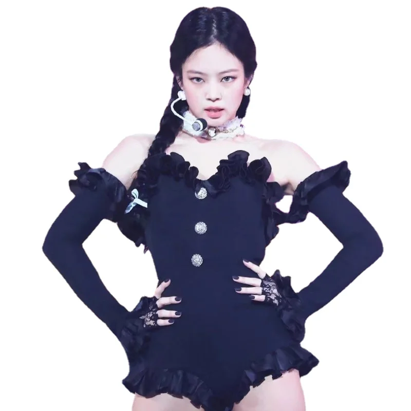 Jennie Kpop Outfit Stage Dance Costume Rave Festival Clothes Show Gogo Dancer DJ DS Bodysuit Women Pole Dance Clothing