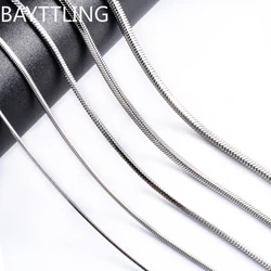 wholesale 1/2/3mm 925 sterling silver Women Jewelry Snake Chain Necklace For Men Simple Basic Chain Necklace Hip Hop Accessories