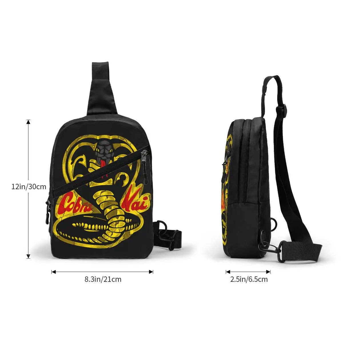 Vintage Cobra Kai Sling Crossbody Backpack Men Custom Karate Chest Shoulder Bag for Traveling Daypack