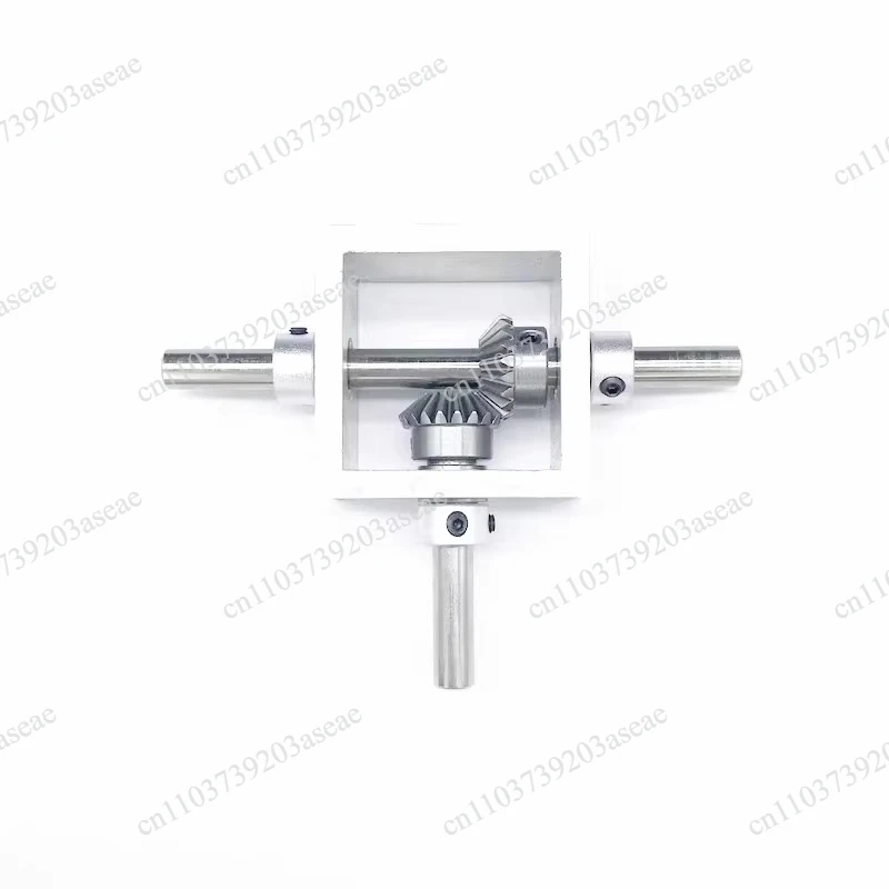 Transmission Reversing Gearbox Dual Output Shaft Bevel Gear Angle Converter Speed Ratio 1:1 Alloy Frame 90 Degree Right  Angle