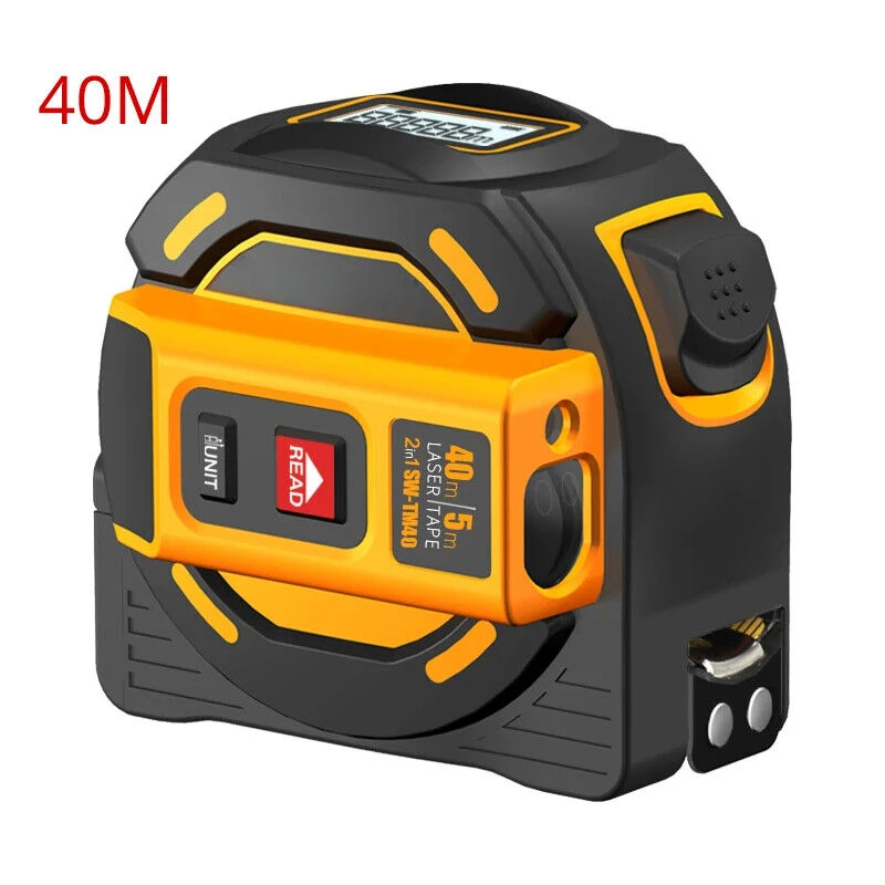 GOYOJO 40~60M Digital Laser Tape Measure 2-in-1 High Precision Laser Rangefinder