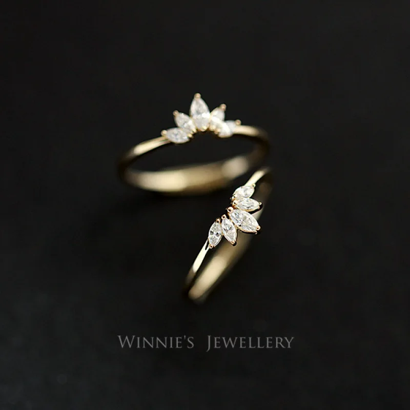 

14k Gold Original 925 Sterling Silver Flower Zircon Rings For Women Wedding Engagement Vintage Jewelry Wholesale Jewellery