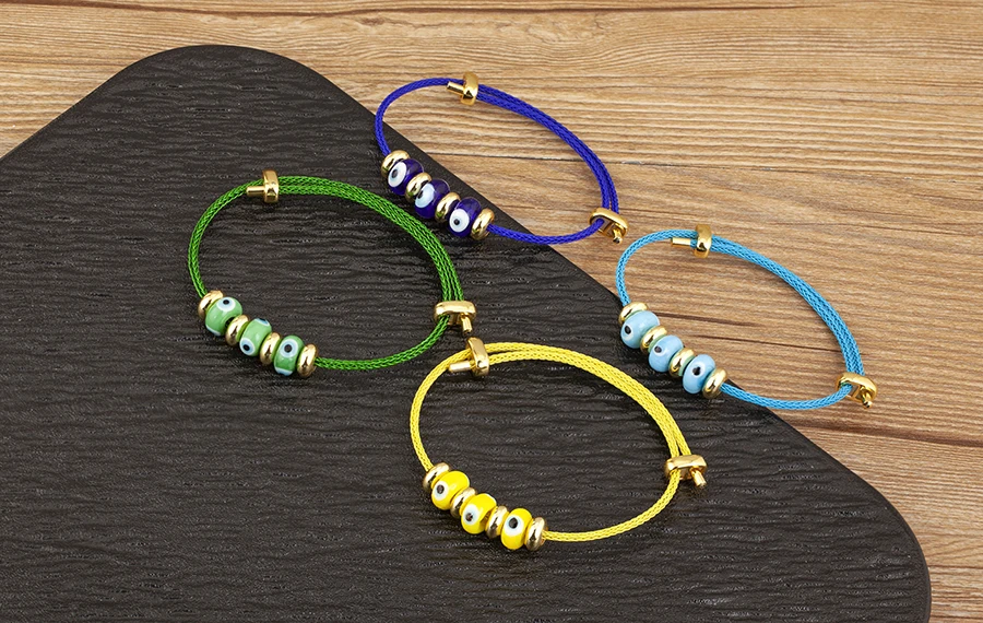 Nidin Neue Mode Glück Türkischen Bösen blick Seil Armband Einstellbar Für Frauen Weibliche Punk Stil Persönlichkeit Design Schmuck Geschenke – Detail 1