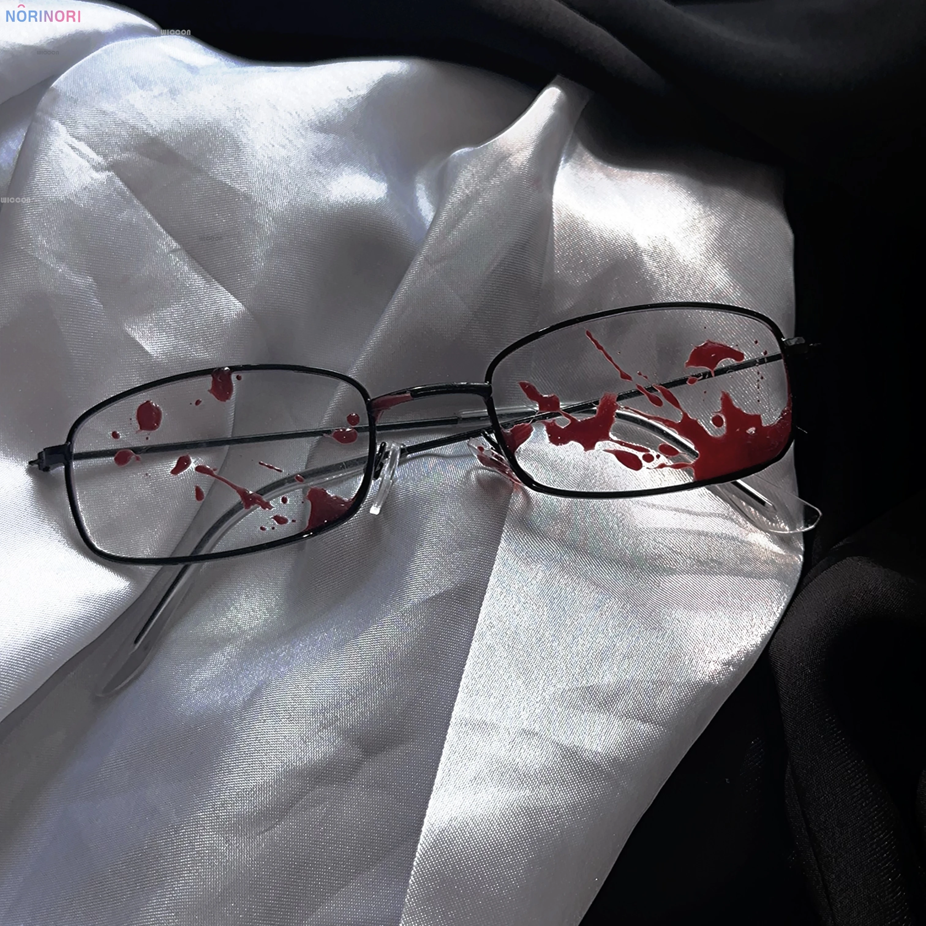 Bloodstains Glasses Punk Decors Jirai Kei JiraiKei Glasses Yandere Gothic Cosplay Sexy Crazy Props Woman Men Halloween Roleplay