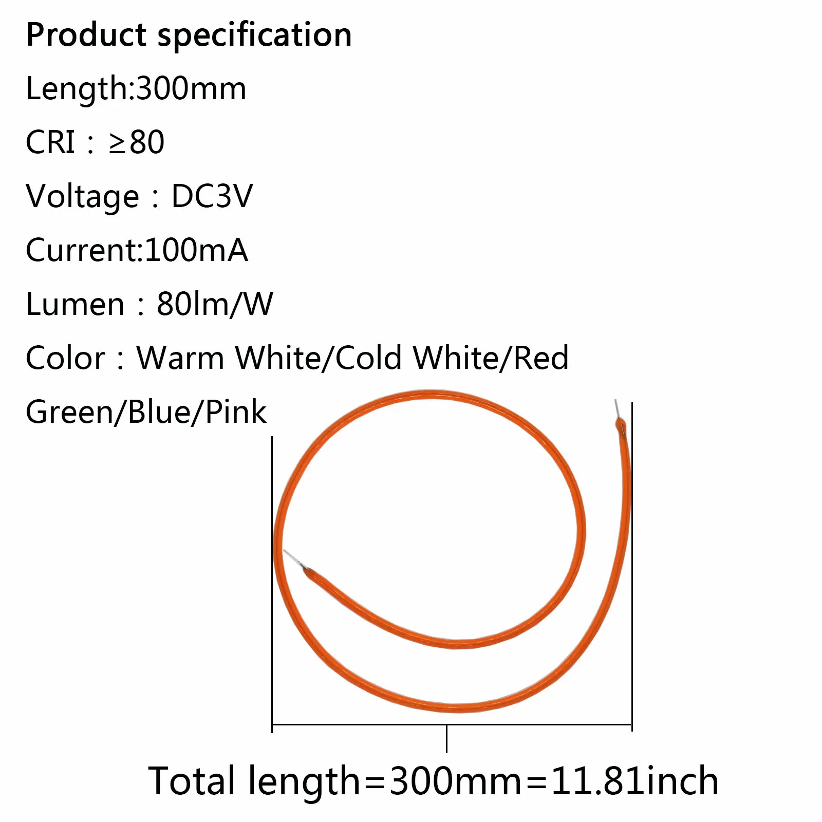 1 pz 80mm 130mm 300mm LED morbido filamento perline lampadine diodi DC3V per accessori luce Edison idee di luce a spirale fai da te