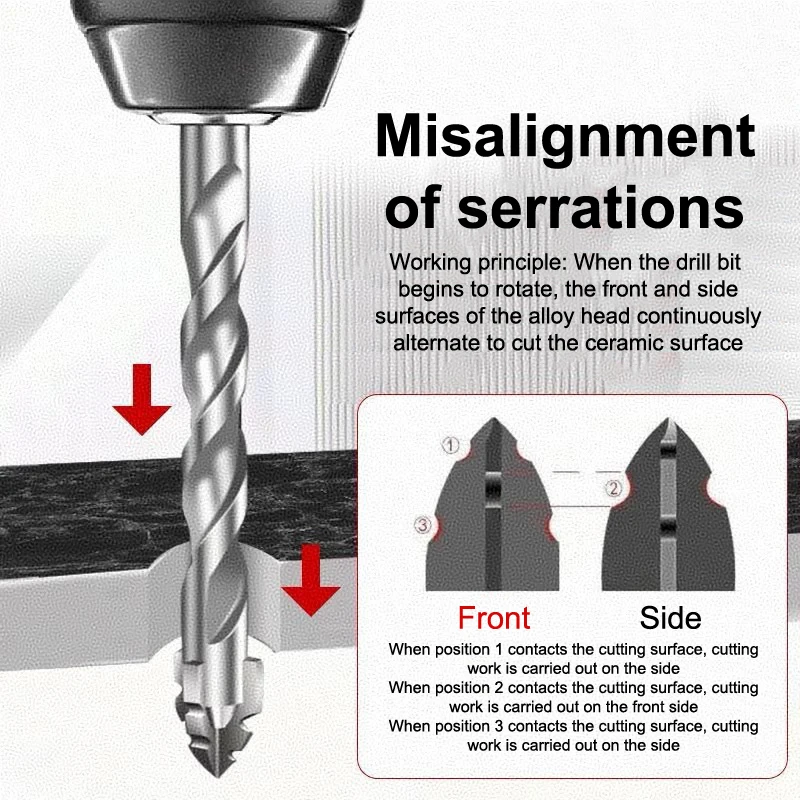 

7Pcs/sets Tungsten Steel Serrated Drilling Bit Set For Ceramic Plastic Tile Ceramic Glass Concrete