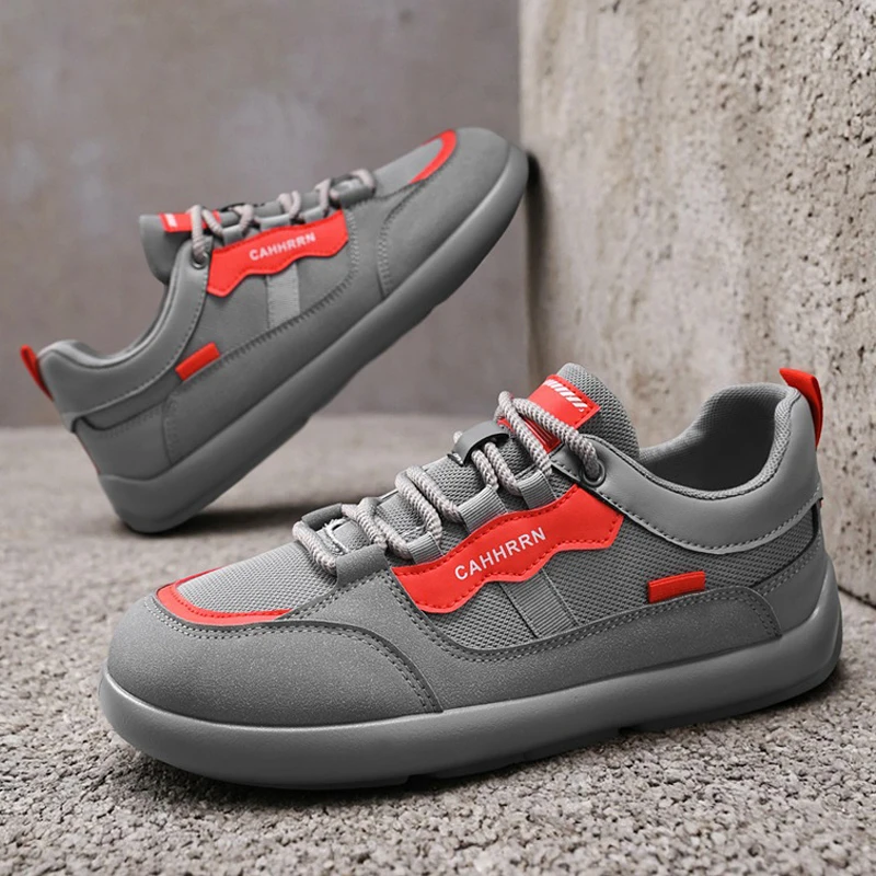 

Мужская повседневная обувь с дышащей сеткой, однотонная спортивная обувь большого размера с плоским верхом и низким верхом на шнуровке, мягкая подошва, противоскользящая, спортивная обувь большого размера