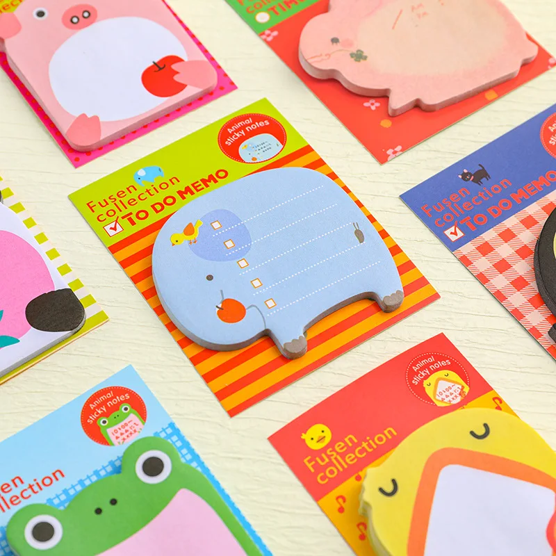 8 pcs/lot Kawaii Animals Fun Zoo N Times Sticky Notes To Do List Planner Sticker Notepad Office Accessories Gift Reward Kids