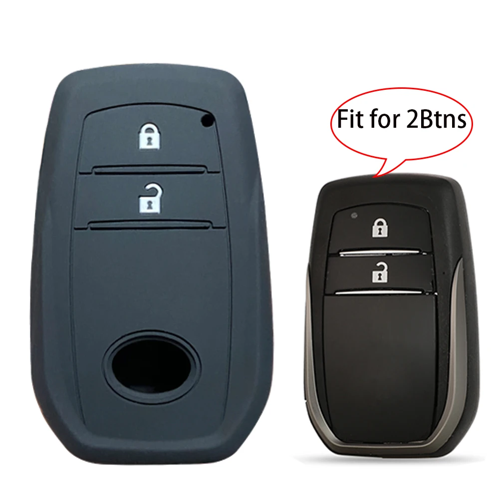 لينة سيليكون غطاء مفتاح السيارة حامل شل لتويوتا هايلكس 2021 ريفو يارس RAV4 2015 أوريس 2013 إنوفا 2 أزرار سلسلة المفاتيح عن بعد