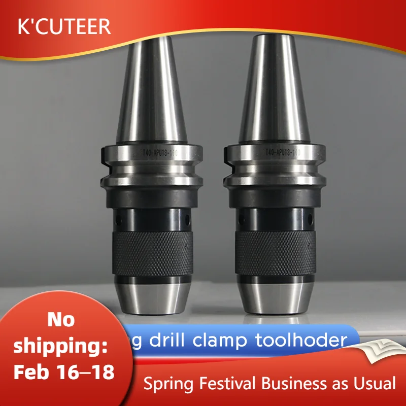 

BT40 Self-tightening Drill Integral BT40-APU13 BT40-APU16 Integral Keyless Drill Chuck CNC Tool Holder APU Drill Chuck Wrench