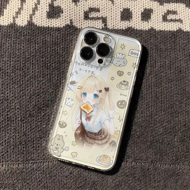 

Korea Cute polka dot Love rabbit Anime Girl Transparent Soft Phone Case for iPhone 11 12 13 14 15 16 17Pro Max Plus Cover﻿﻿﻿﻿﻿﻿﻿
