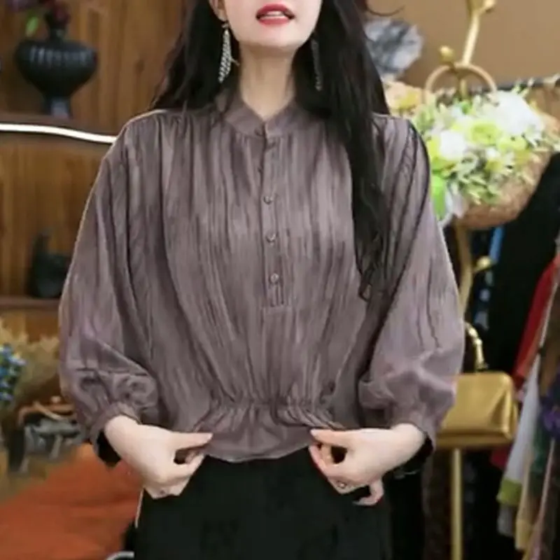 春夏新作おしゃれな気質シャツ スプライシング万能ファッション高級長袖トップス