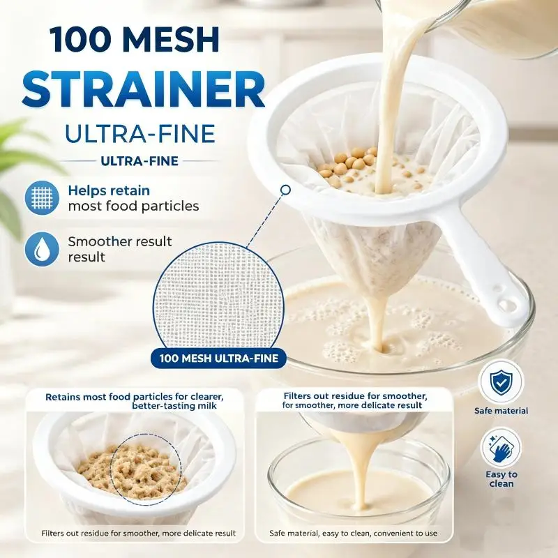 White Strainer Ultra-fine Mesh Strainer With Handle For Food Coffee And General Straining