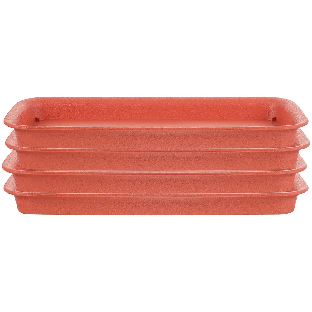 

4pcs Plant Saucer Waterproof Rectangle Flowerpot Drip Tray Red Leakproof Garden Saucers Strong Durable Planter Water Catcher