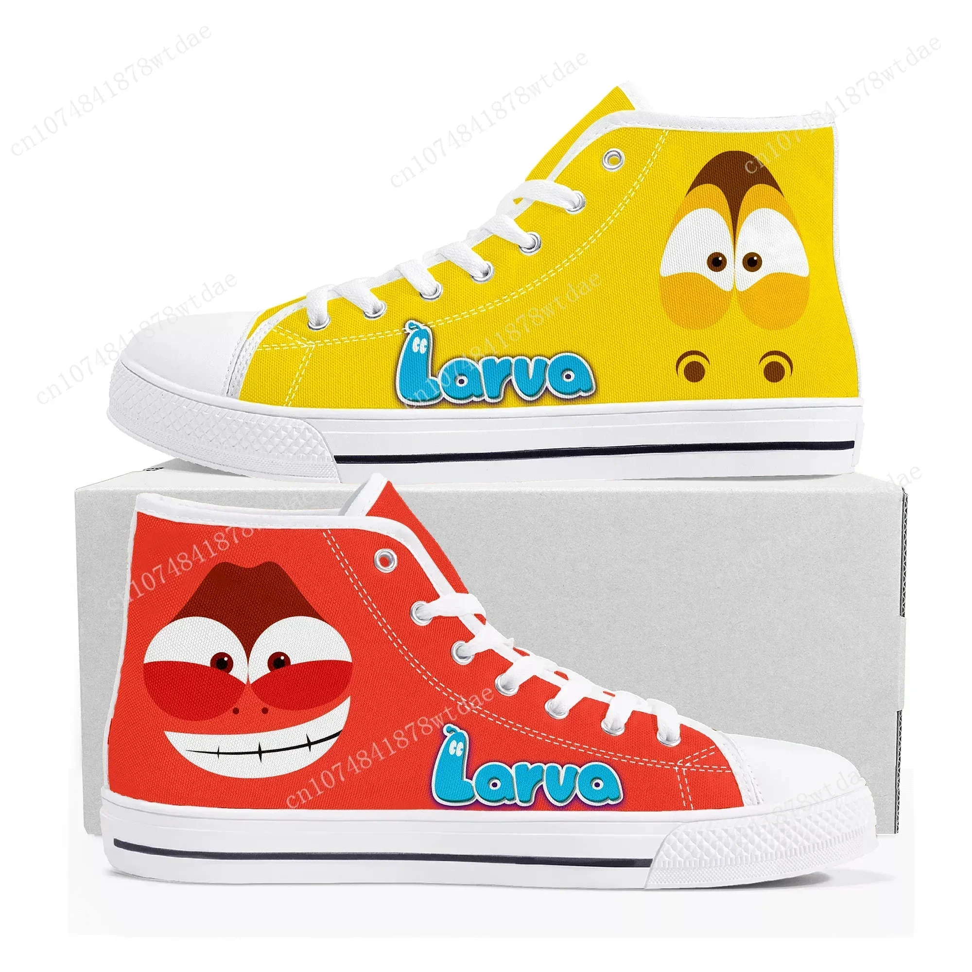 Larva High Top Sneakers Mens Womens High Quality Canvas Sneaker Anime Cartoon Comics Manga Couple Customized Shoes 2