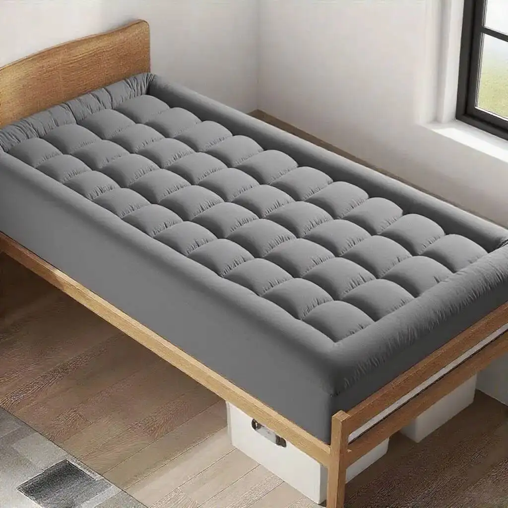 Coprimaterasso in peluche per dormitorio universitario, copriletto traspirante e morbido, cuscino rinfrescante, imbottitura alternativa ipoallergenica