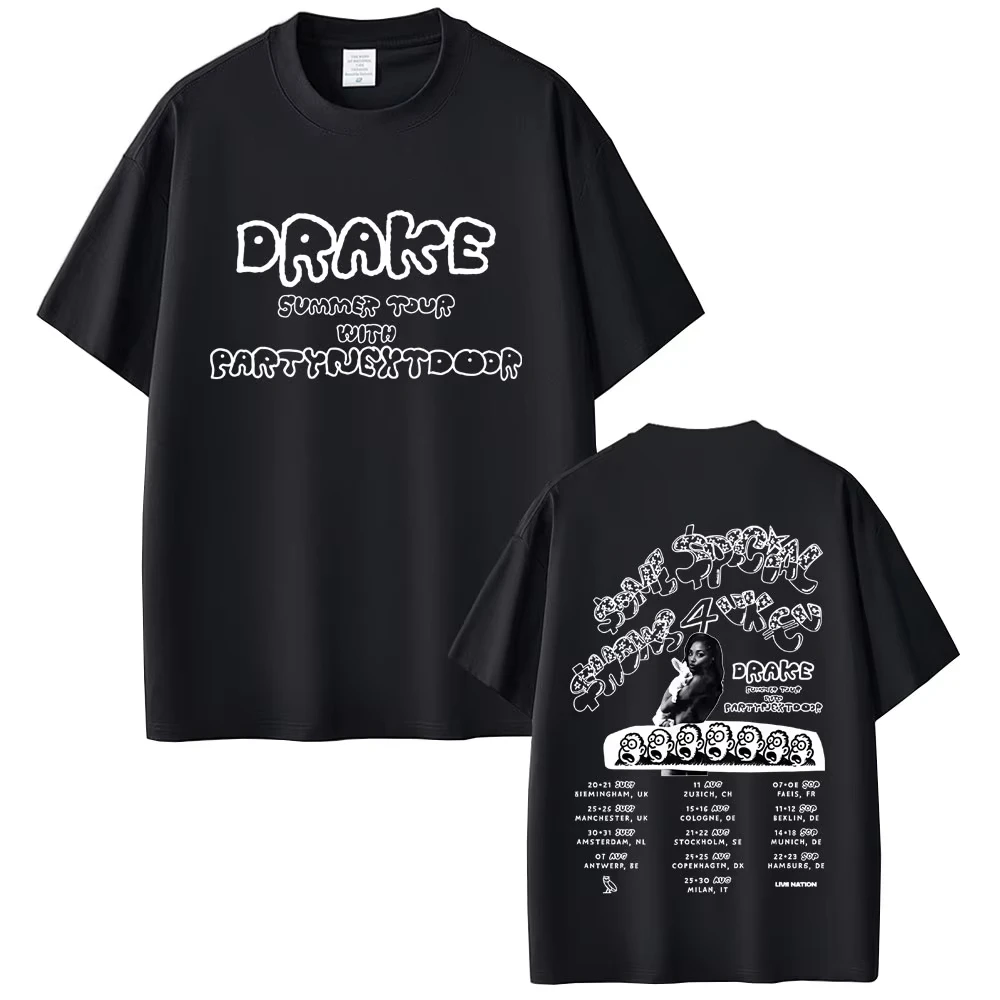 Camiseta del Tour por Europa de Drake con Partynextdoor 2026, SSS4U Some Sexy Songs 4 U, Camisetas de Moda Hip Hop para Hombre y Mujer