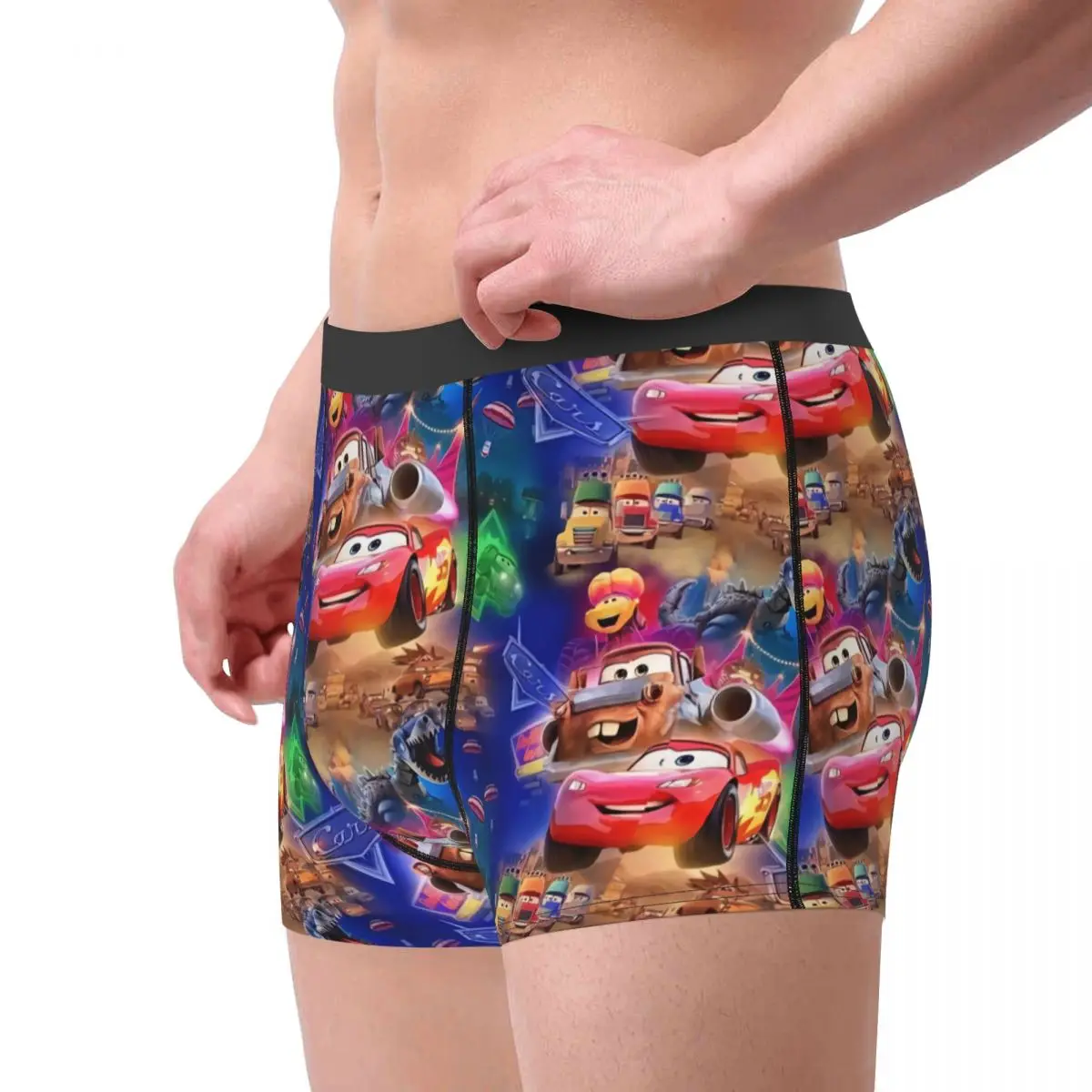 Custom Lightning McQueen Car Pattern Boxers Shorts Mens Briefs Underwear Funny Underpants