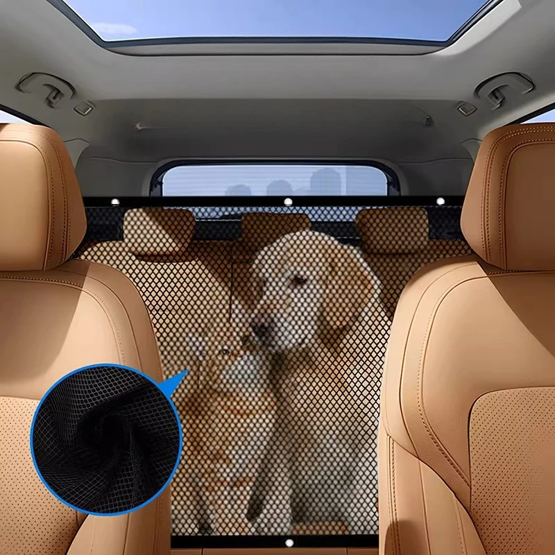 Car pet isolation net Universal mesh pocket Anti-disturb safe driving artifact Car rear dog protective fence