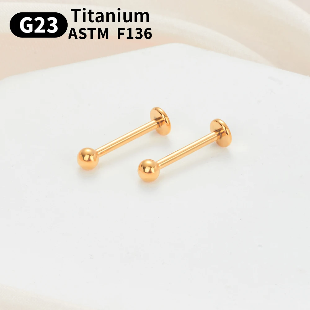 100%G23 Titanium Labret Lip Piercing Jewelry Earrings for Women Men Tragus Snug Daith Earring Ball and Cone labret Not allergic