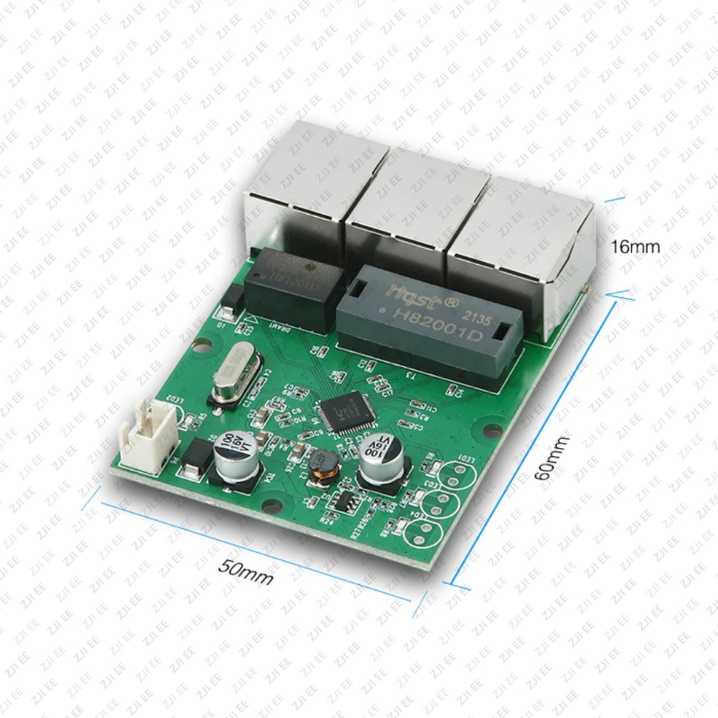 LX-SWF302 3-Port 100M RJ45 Switch-Modul, Stromsparendes Ethernet 86 Panel Roboter-Express-Schrank Austausch-Hauptplatine – Detail 4