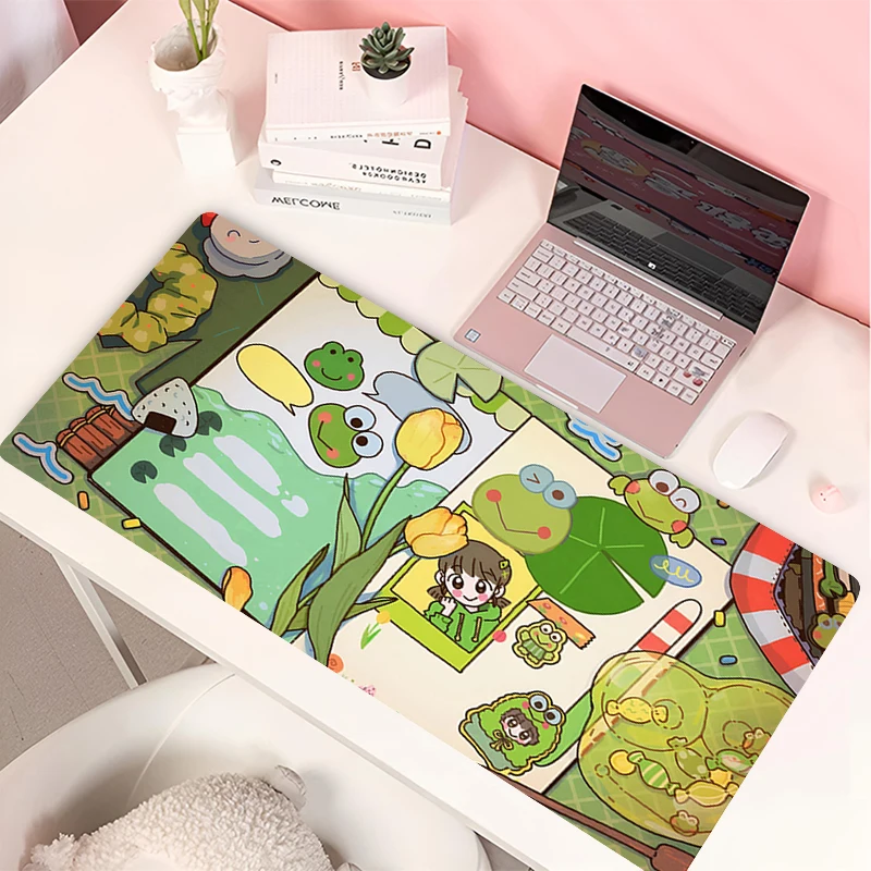 K-Keroppi-Tapis de bureau K-Keroppi Anime Polymères, Tapis de bureau, Tapis de table arc-en-ciel, Tapis en caoutchouc antidérapant, Grand et mignon