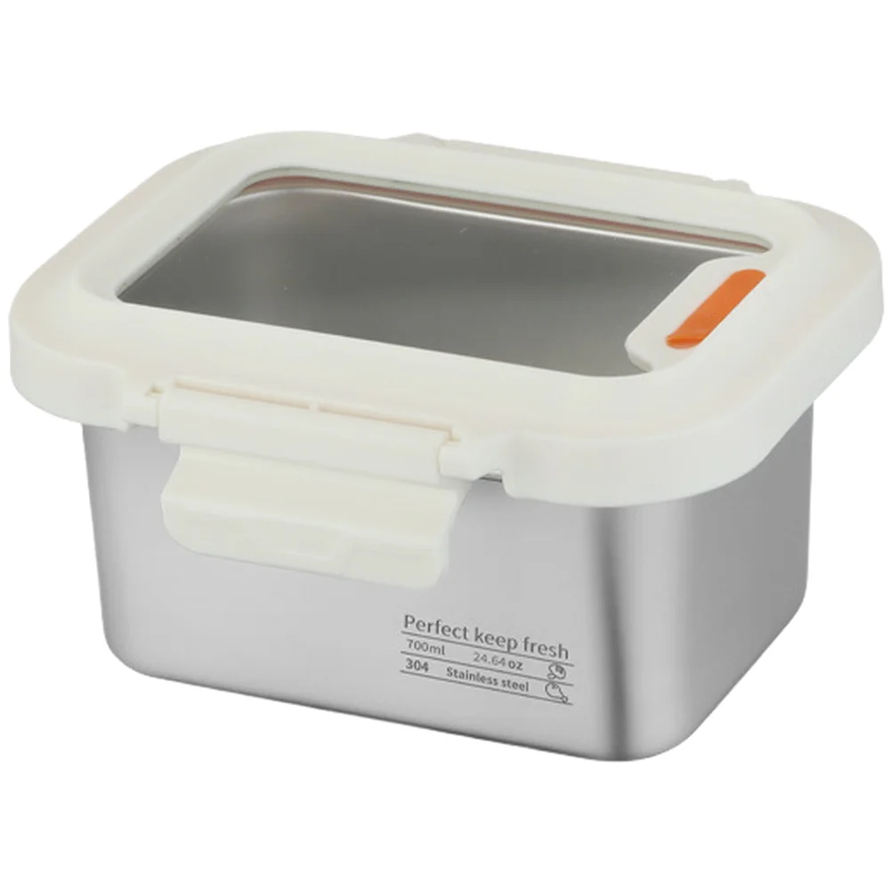 Stainless Steel Lunch Box 304 Grade with Glass Cover Airtight Seal for Microwave Dishwasher Refrigerator and Meal Planning view 2