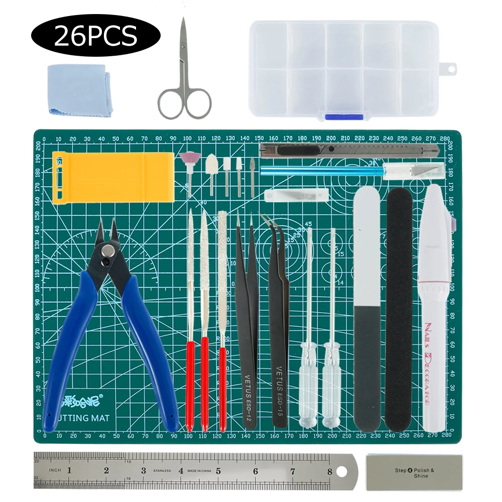 Basic Practical Gundam Model Tools Kit Modeler Hobby Building Craft Pliers Cutting Mat Airplane Assemble Repairing Fixing Tools