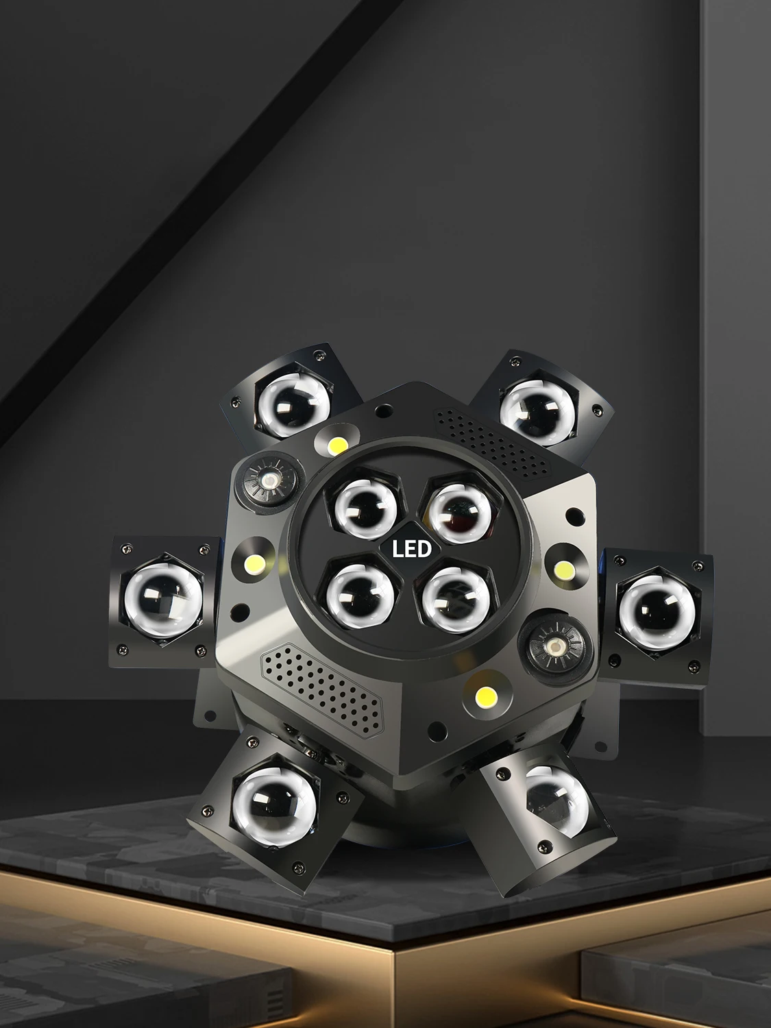 DMX 10X10W 6-kops Moving Head Beam Light RGB Laser Stroboscoop DMX Podiumlicht RGB Beam Light Roterende Disco Party Bar - afbeelding 2