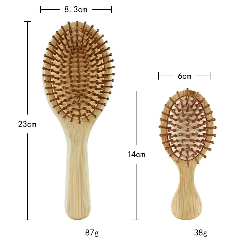 New Creative Bamboo Oval Air Cushion Massage Comb Children Women Men Pointed Tail Wide Tooth Hair Bamboo Comb Moisture Proof