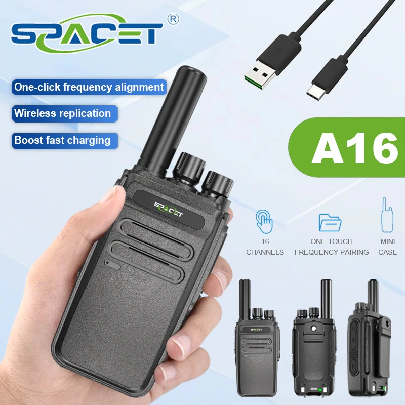 

Портативная рация Spacet A16 с однокнопочным сопряжением частот, пылезащитная, ударопрочная, для использования на стройплощадках, в отелях, для обеспечения безопасности