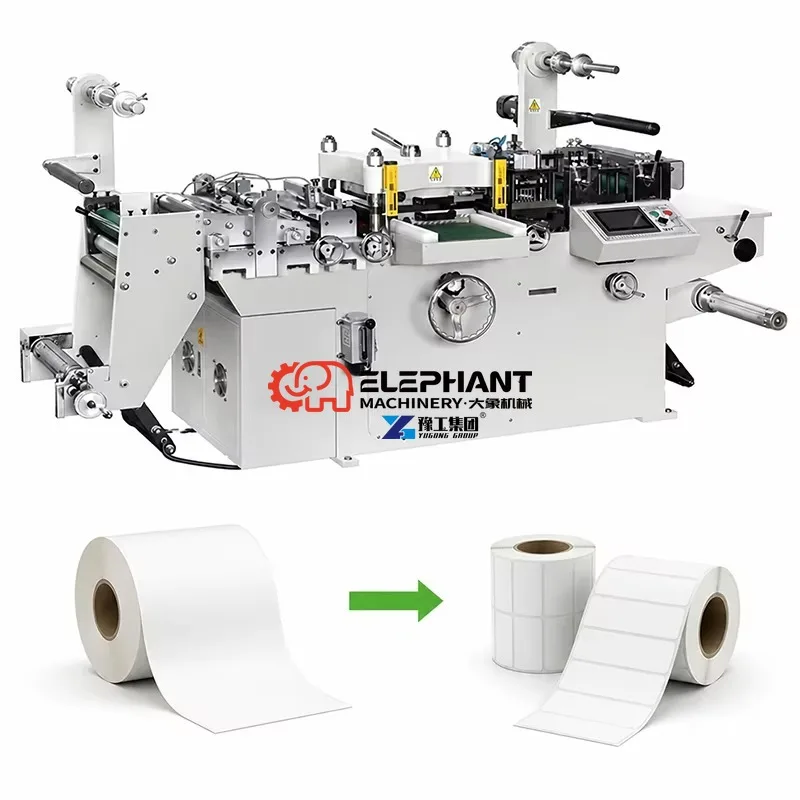 Roll To Roll Die Cutter Creaser, Automatic Roll Die Cutting & Creasing Machine for Paper Cup Fan, Pizza Box Cardboard Blanks