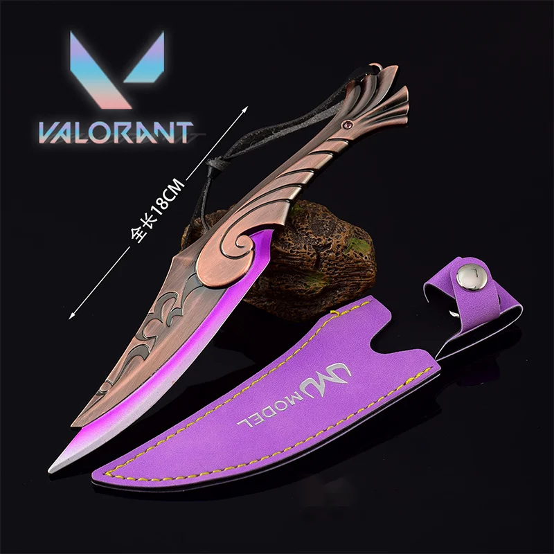 18cm/7.08inch Valorant Melee Knife,Ignite Fan Holster Version,Karambit Sword,Metal Katana Model,Combat Knife,Boys Gifts Collect