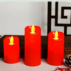 1pc Flameless Votive Candles with Moving Flame Battery Operated LED Pillar Candles for Wedding Christmas Halloween Festival