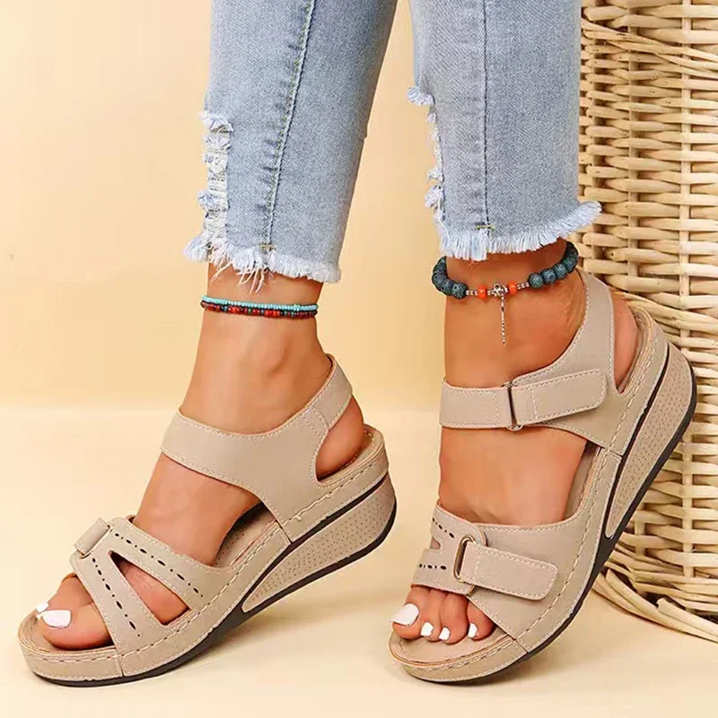 Classics Red Hook Loop Women Wedges Sandals PU Women\'s Thick Platform Sandalias Summer Lightweight Comfort Beach Shoes