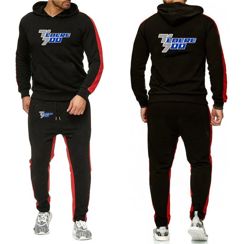 

2026 Spring And Autumn Men's Motorcycle For Tenere 700 Logo Print Personality Fashion Hoodies Drawstring Long Pants Suits