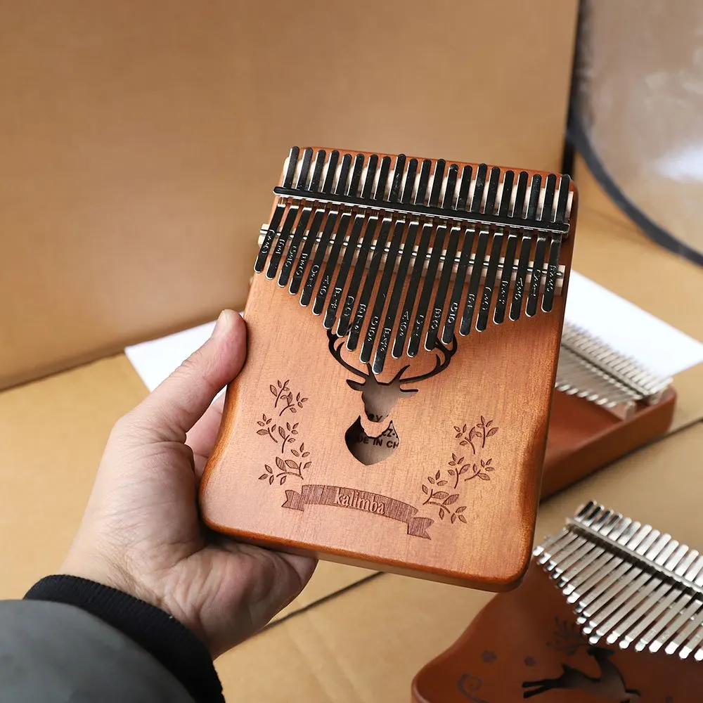 Kalimba 17 Keys Thumb Finger Piano - Mbira - Solid Wood Portable with Carrying Bag and Instructions for Friends Family