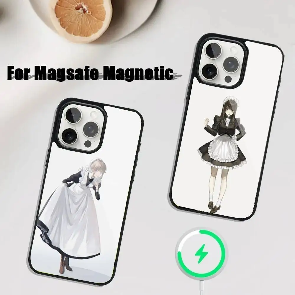 

Maid Cartoon Phone Case For iPhone 16,15,14,13,12,11,Plus,Pro,Max Mini Magsafe Magnetic Wireless Charging