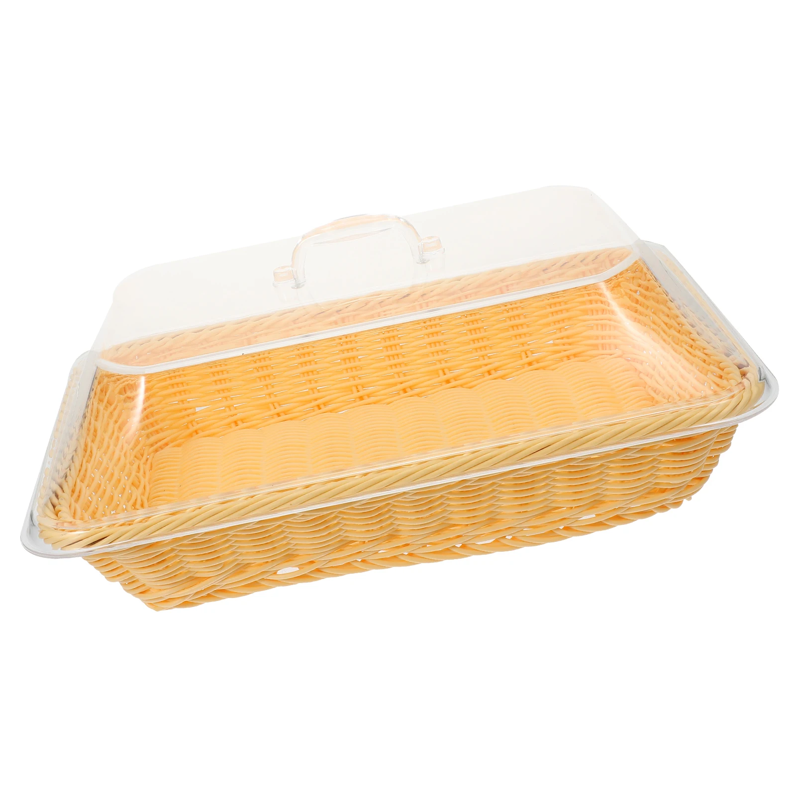 

Rattan Bread Basket 35X25X15 Rectangle Woven Baskets PP Tray Home Restaurant Use Fruit Snack Storage Box Table