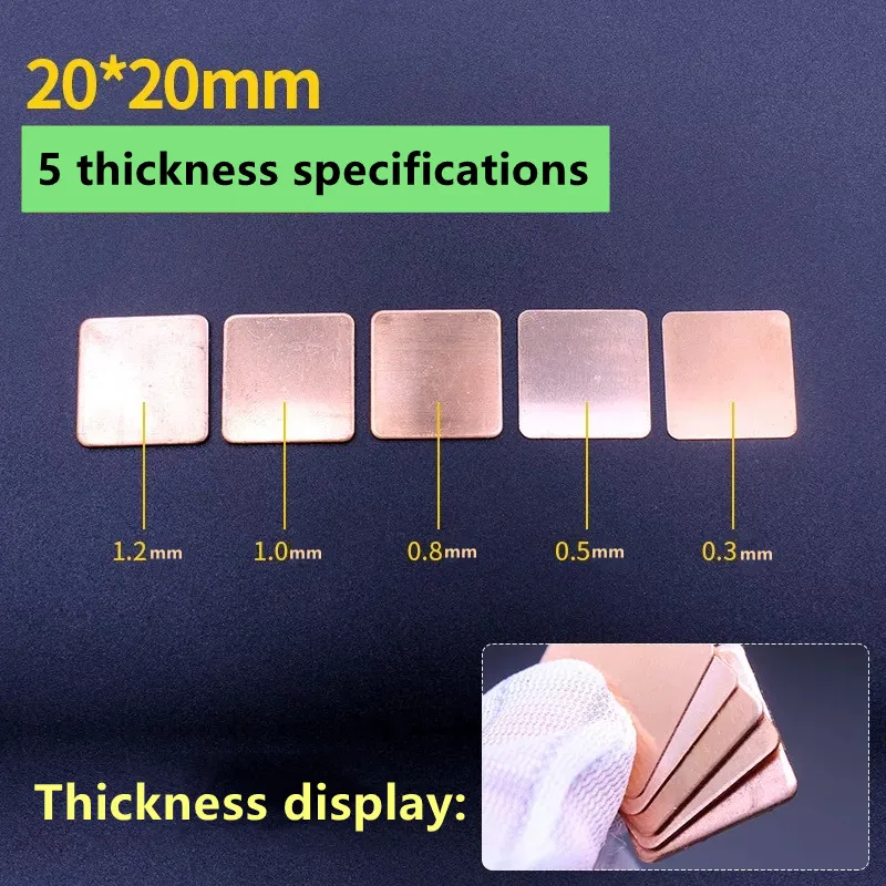 لوح حراري حراري من الشم الأرجواني الخالص ، لوح نحاسي لأجهزة الكمبيوتر المحمول ، وحدة معالجة مركزية ، شريحة VGA ، مكون حرارة الكمبيوتر ، 15x15 ، 20x20 ،