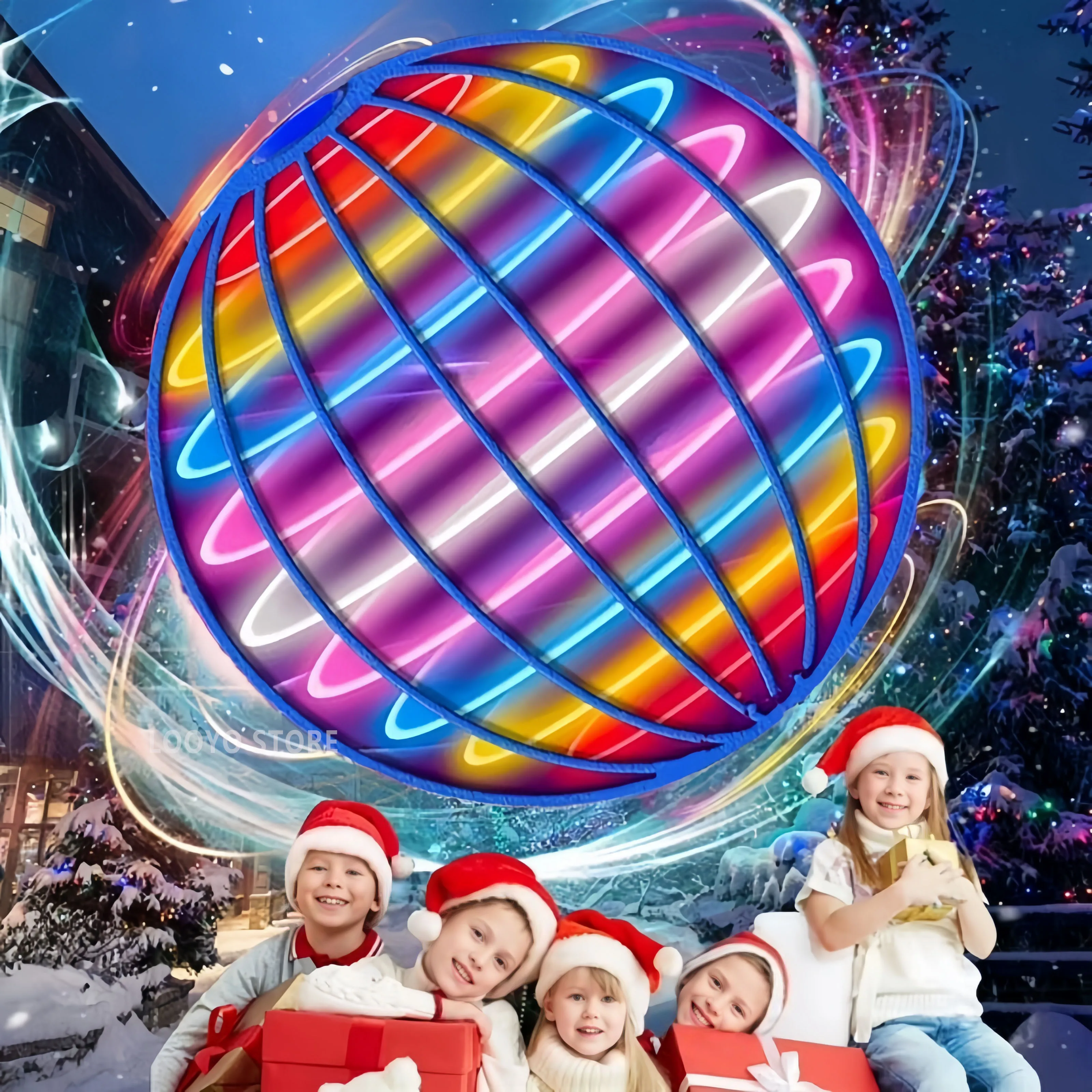 تحلق الكرة يرتد Flyorb ماجيك مع أضواء LED الطائرة بدون طيار تحوم الكرة يطير نوفا الجرم السماوي تحلق سبينر ألعاب متململة الأطفال هدية